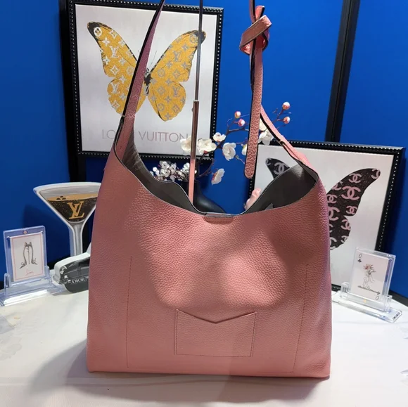 Michael Kors Junie Medium Leather Shoulder Bag - Salmon - Picture 6 of 14